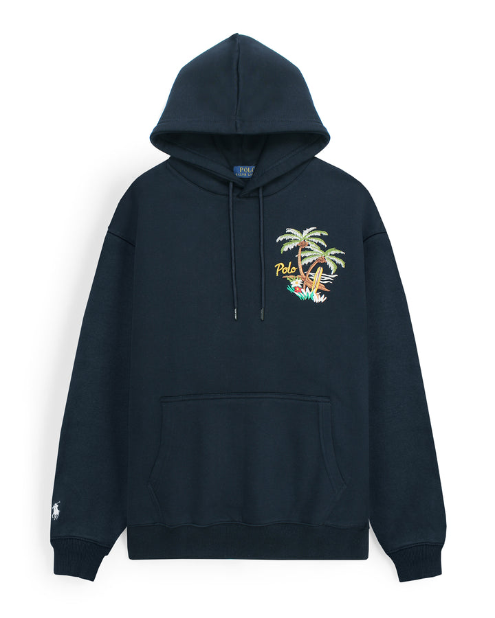 Men's Oversized Palm Hoddie - Navy Blue