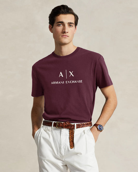 Exclusive A-X Sign Tee Shirt - Maroon