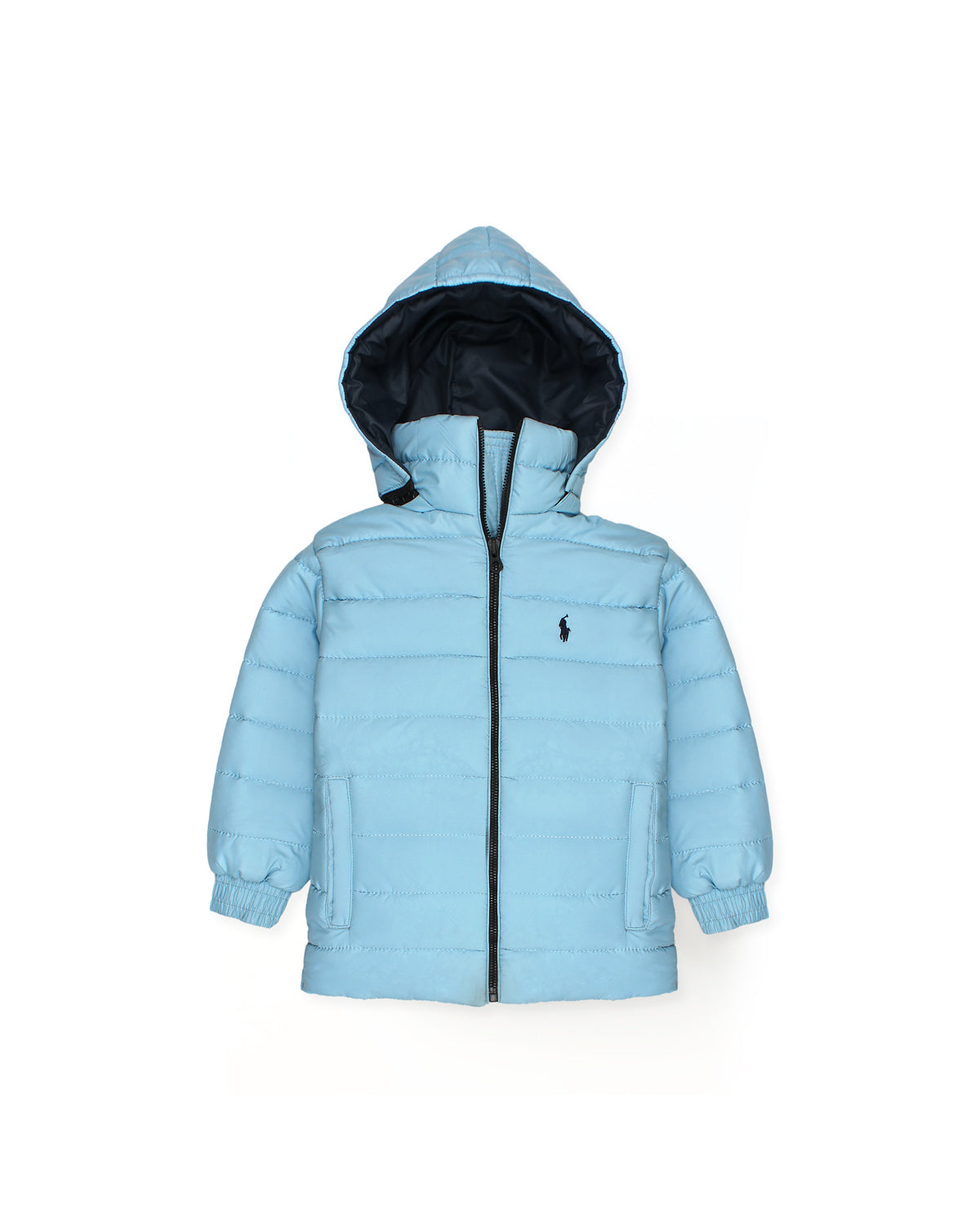 Kids Puffer Hooded R-L Jacket - Ice Blue