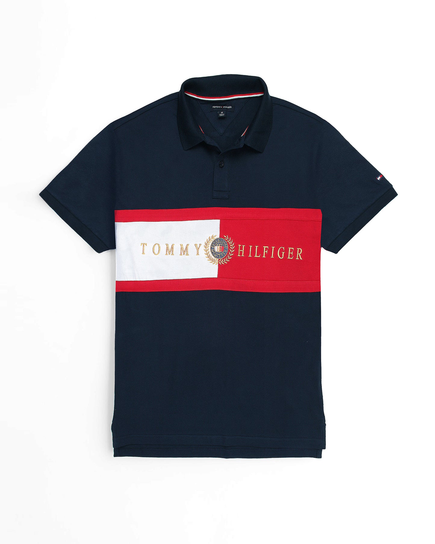 Premium Tommy Color Block Polo - Navy Blue
