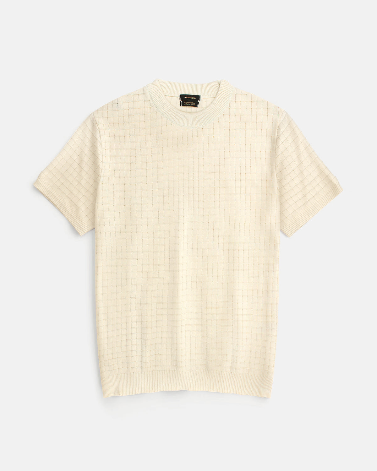 Men's Knitted Crew Neck T Shirt - Off White