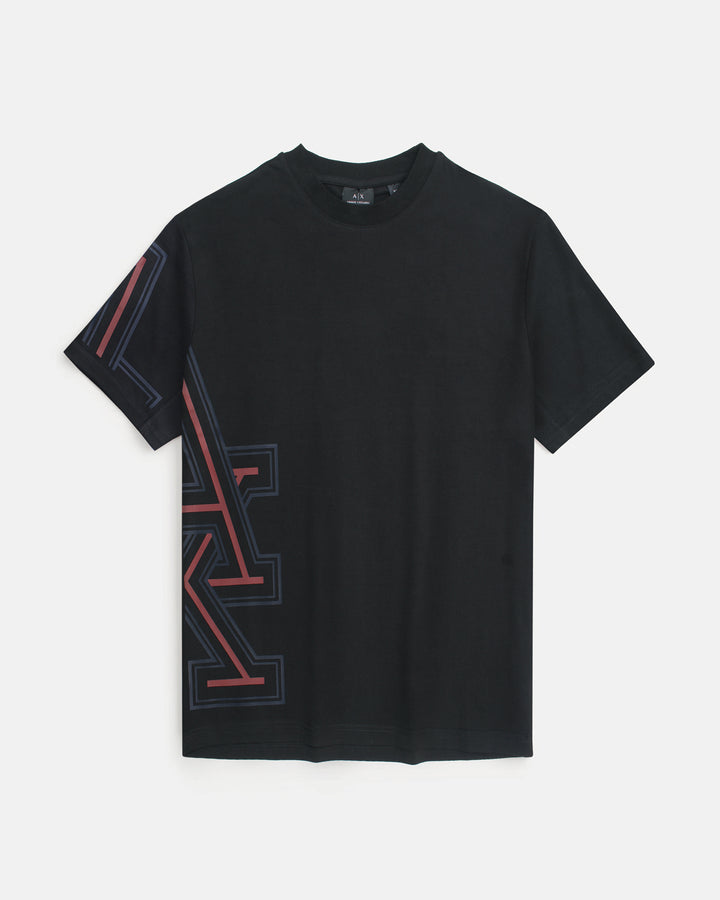Men's A-X Side Graphic T Shirt - Black
