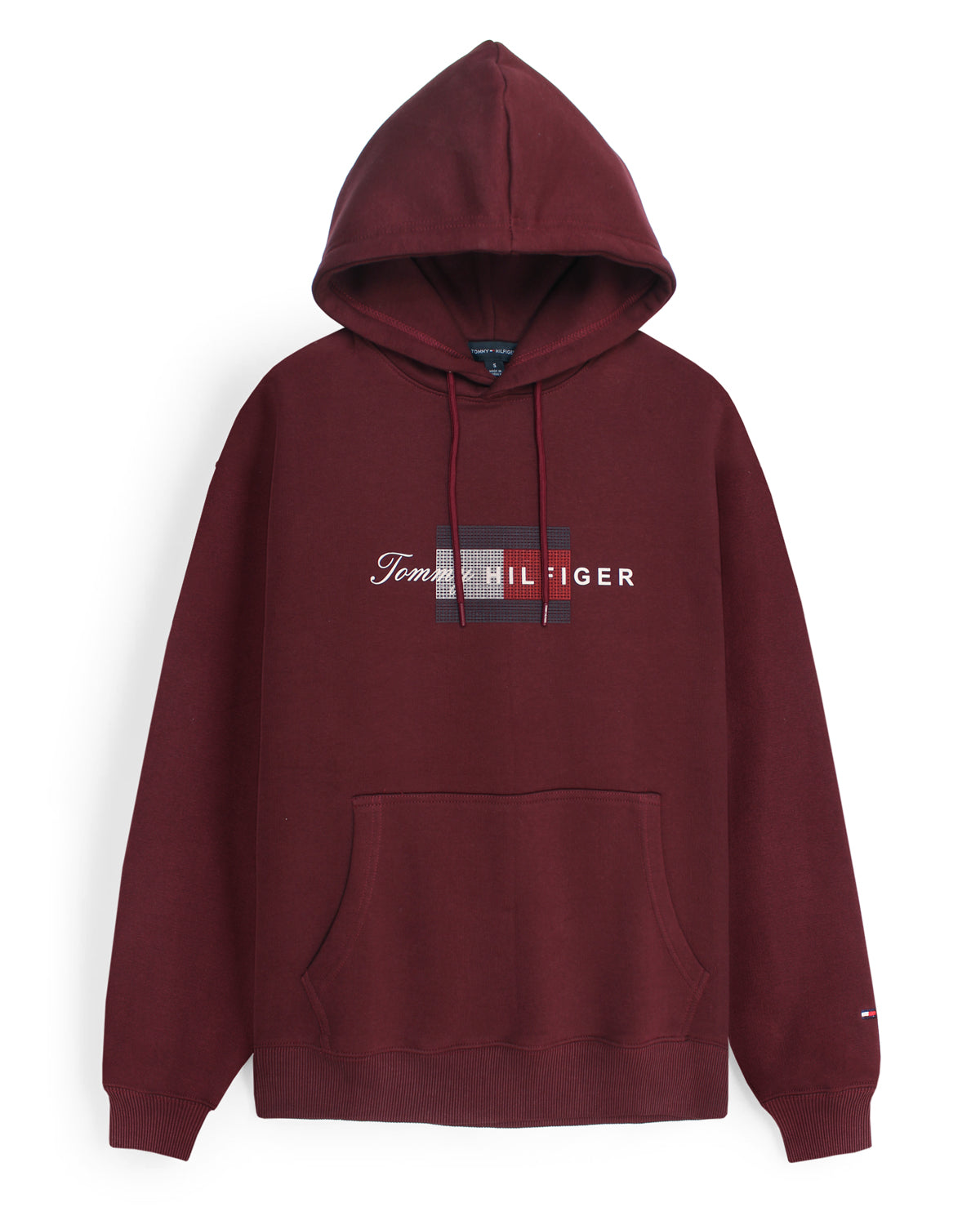Men's Relax Fit TH Flag Hoddie - Maroon