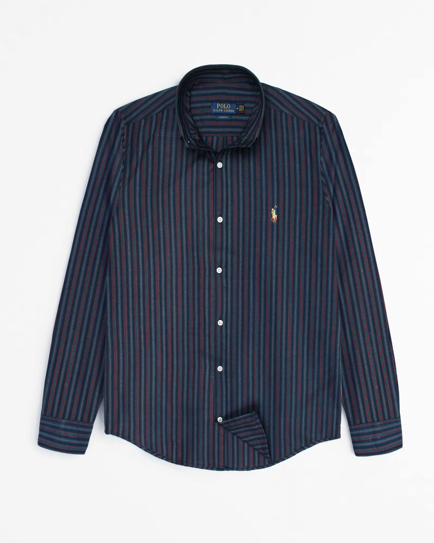 Premium Down Button Lined Shirt - Red & Blue