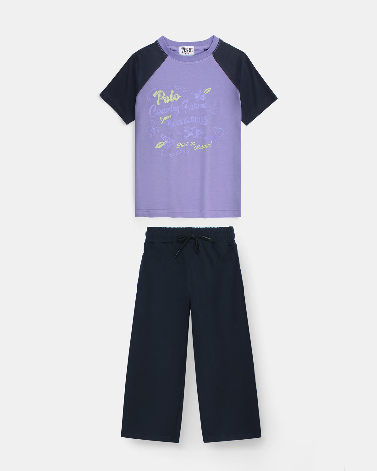 Kids Blueberries Tracksuit Set - Lavender