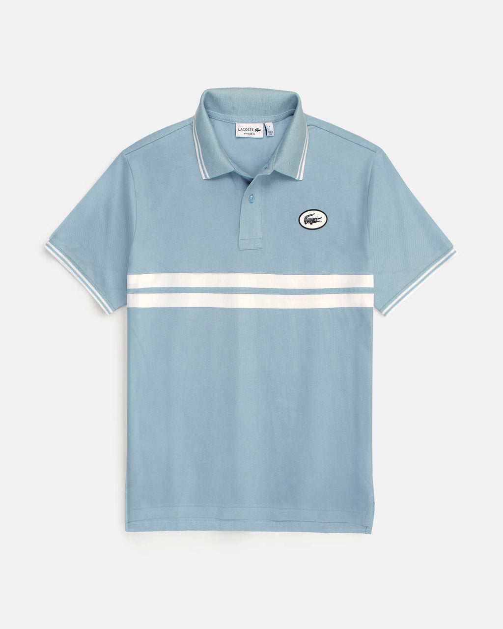 Premium Loc. Stripe Panel Men Polo - Sky Blue