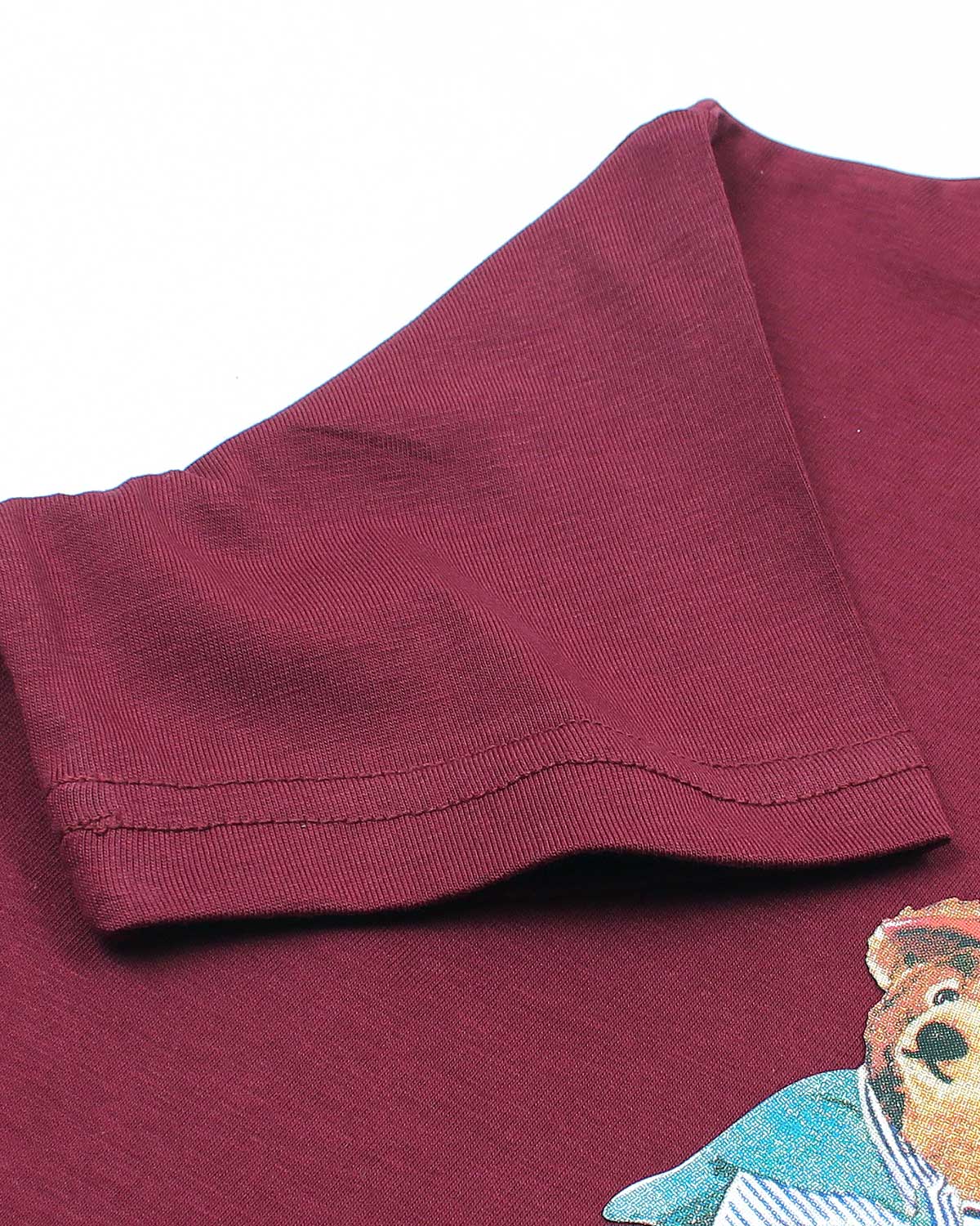 Premium Kids Flag Bear T Shirt - Maroon