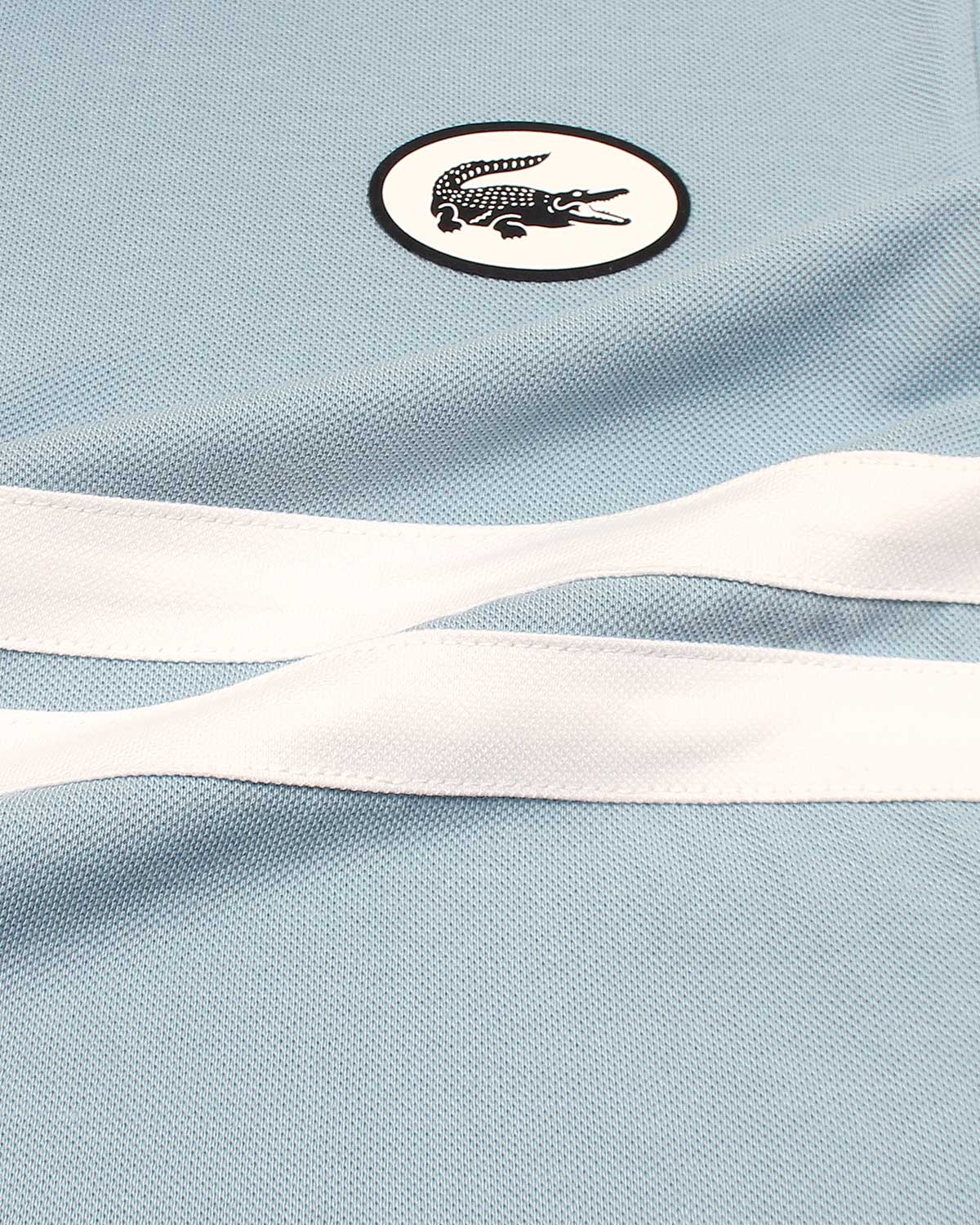 Premium Loc. Stripe Panel Men Polo - Sky Blue