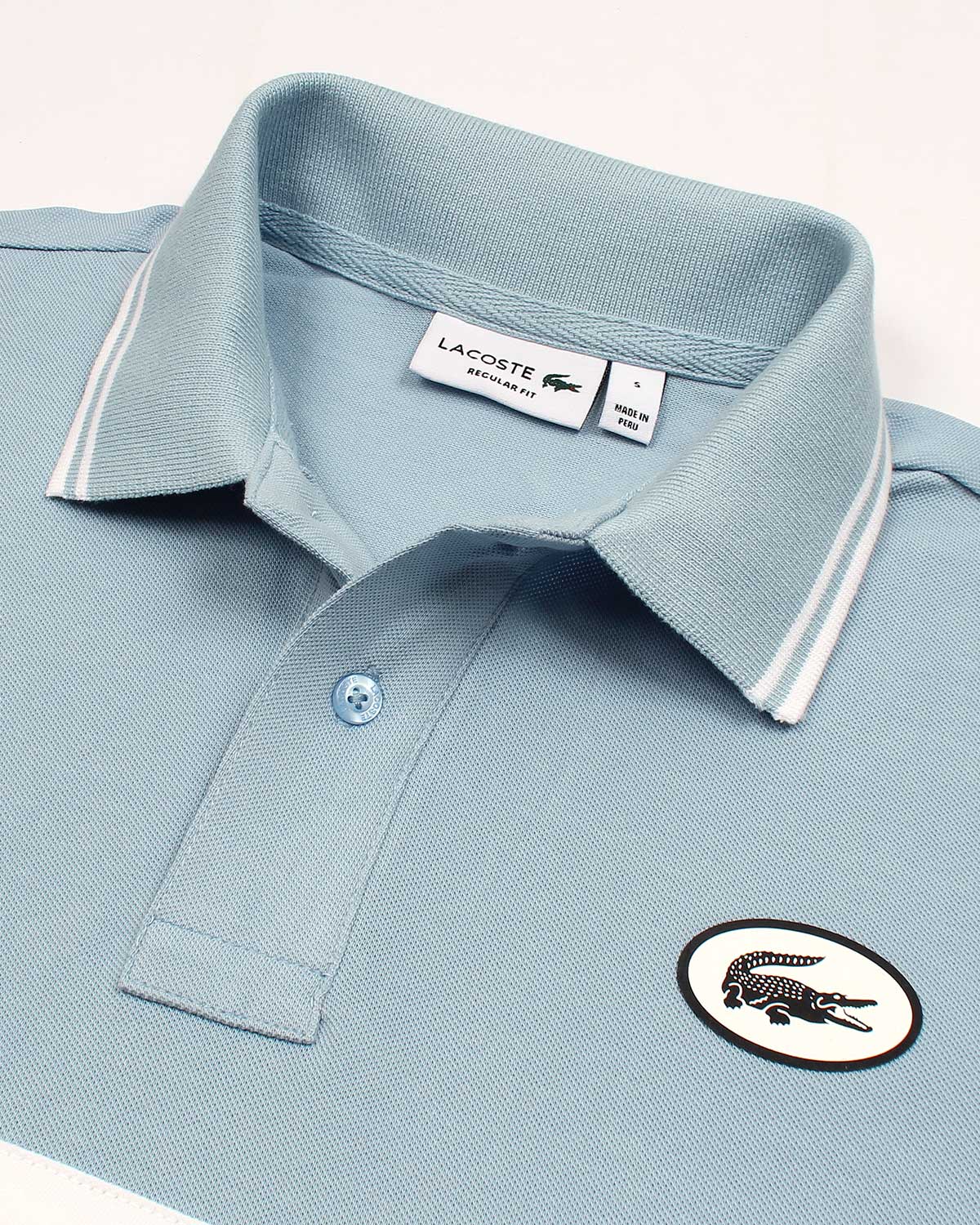 Premium Loc. Stripe Panel Men Polo - Sky Blue
