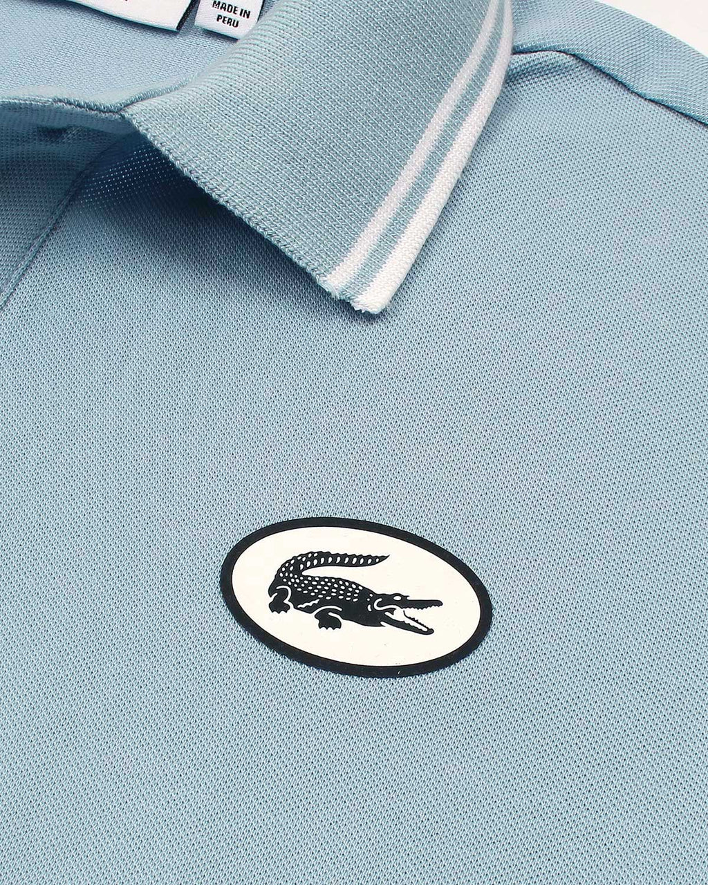Premium Loc. Stripe Panel Men Polo - Sky Blue