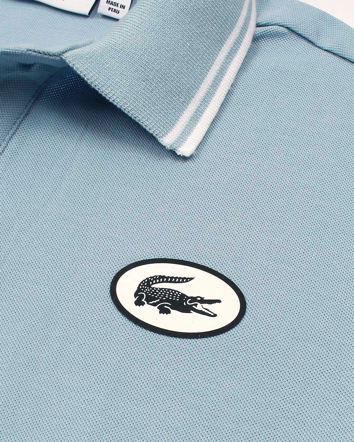 Premium Loc. Stripe Panel Men Polo - Sky Blue