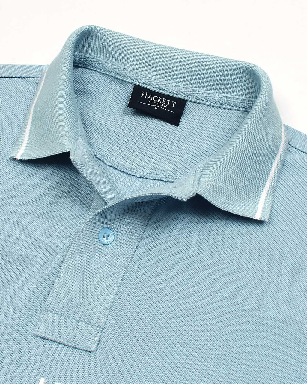Premium HKT Men Tipped Polo Shirt - Sky Blue