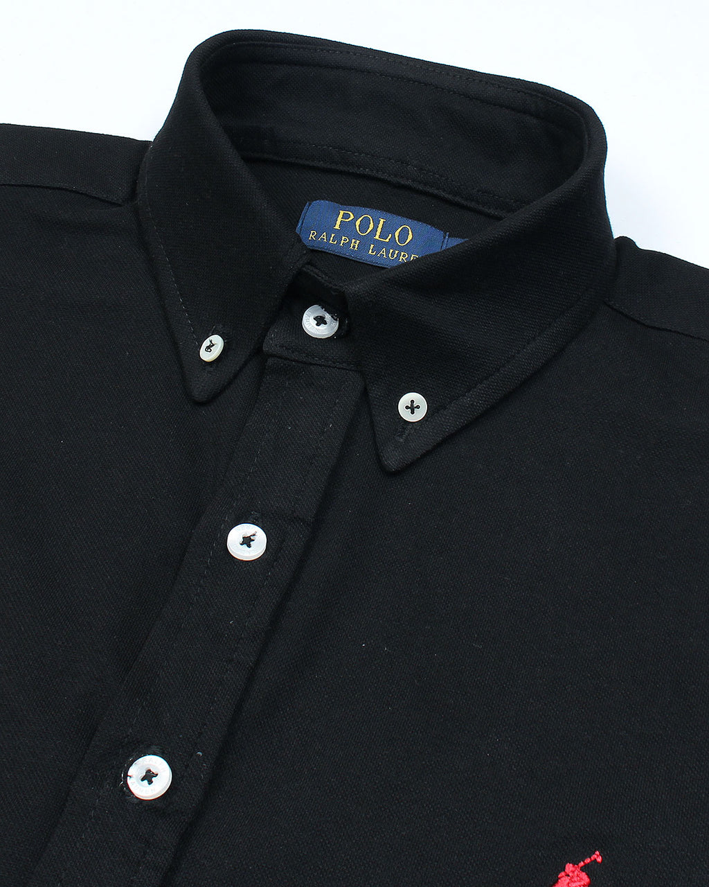 Premium Mesh Pique R/L Men Oxford Shirt - Black