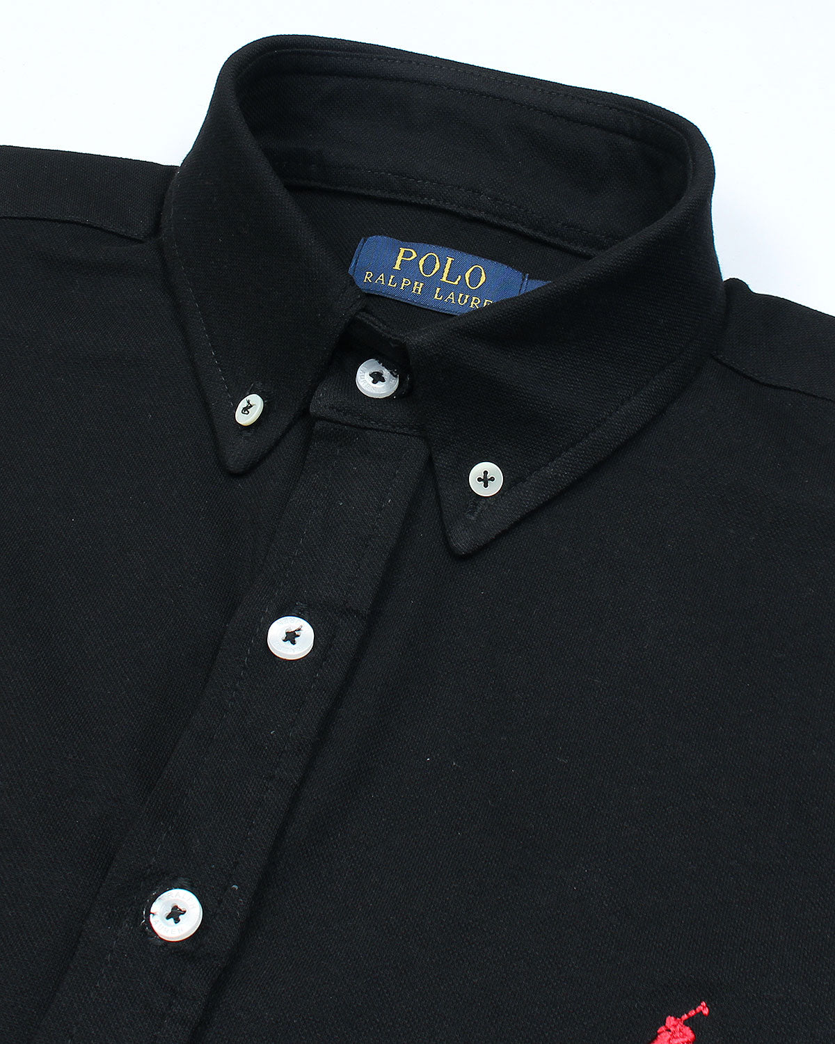 Premium Mesh Pique R/L Men Oxford Shirt - Black