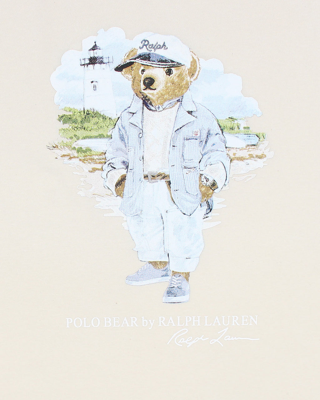 Exclusive R/L Men Bear Tee - Off White