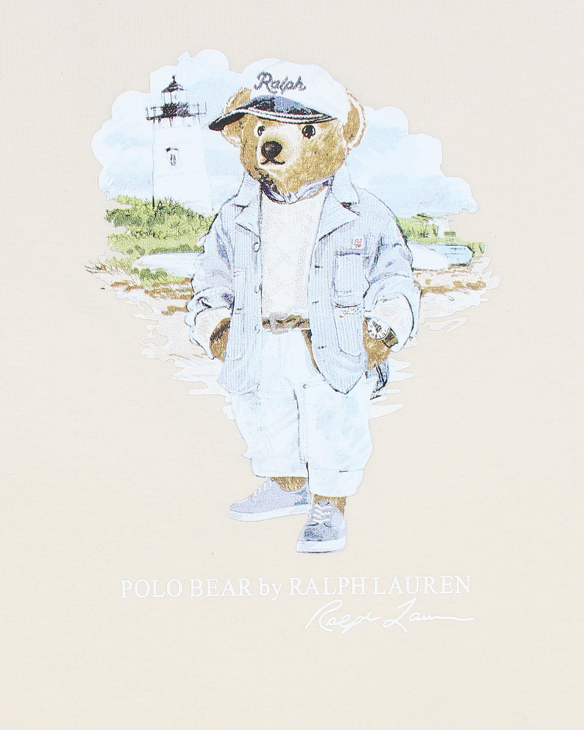 Exclusive R/L Men Bear Tee - Off White