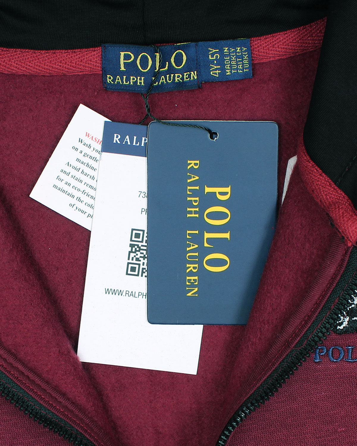 Premium Kids’ Bear Zip-Up Hoodie - Maroon