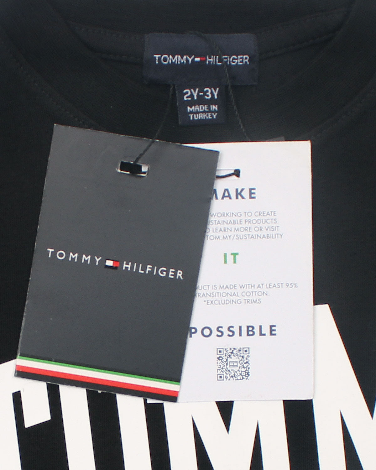 Kids Tom. Flag T Shirt - Black