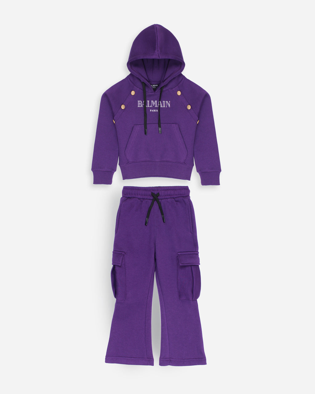 Hodded Baby Girls Tracksuit Set - Purple