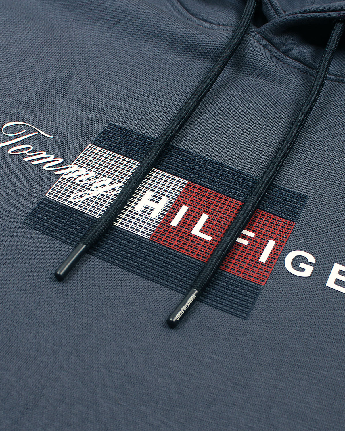 Men's Relax Fit TH Flag Hoddie - Blue