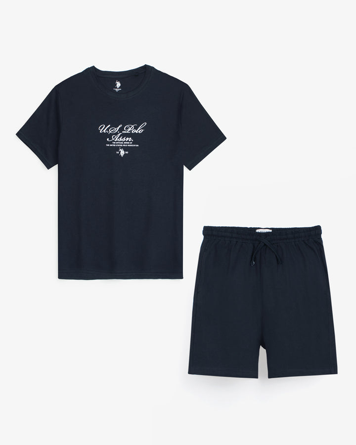 Premium Men's Tshirt/Shorts Set - Navy Blue
