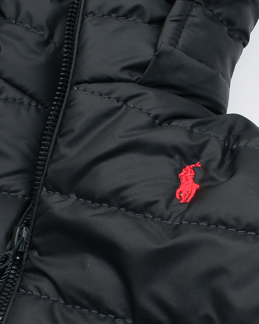 Kids Puffer Hooded R-L Jacket - Black