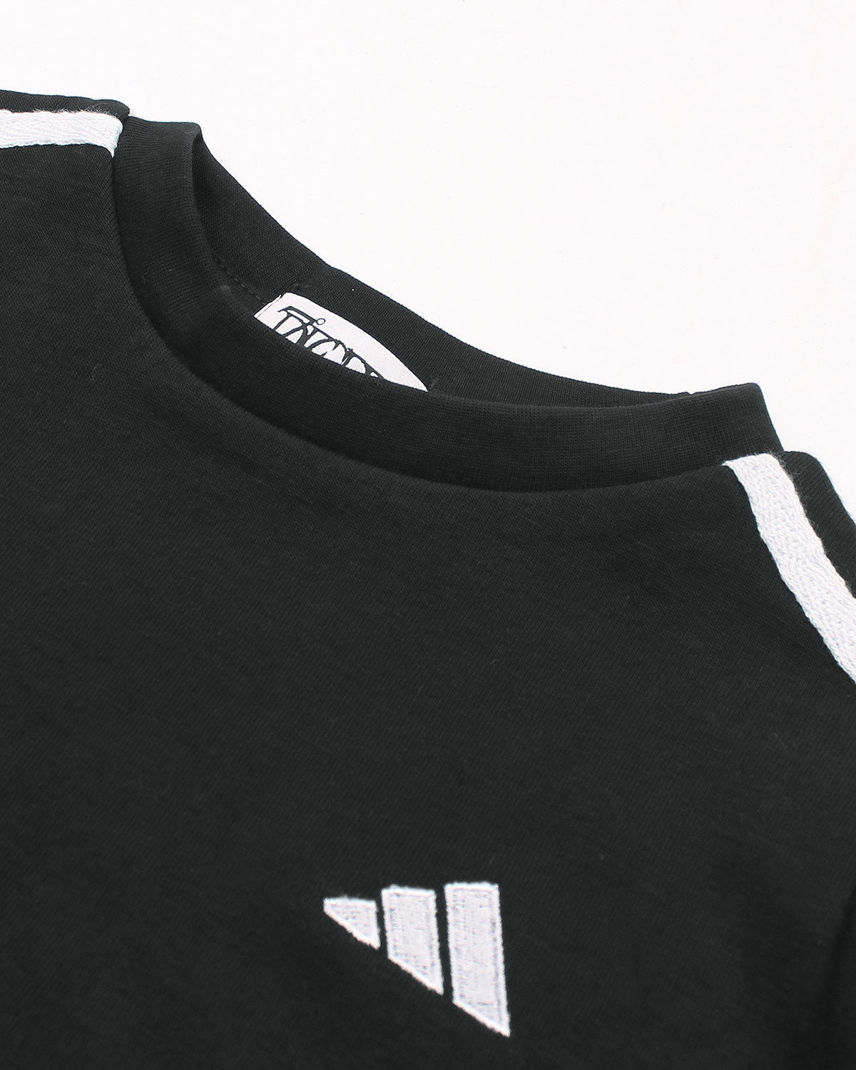 Kids Stripped Tracksuit - Black
