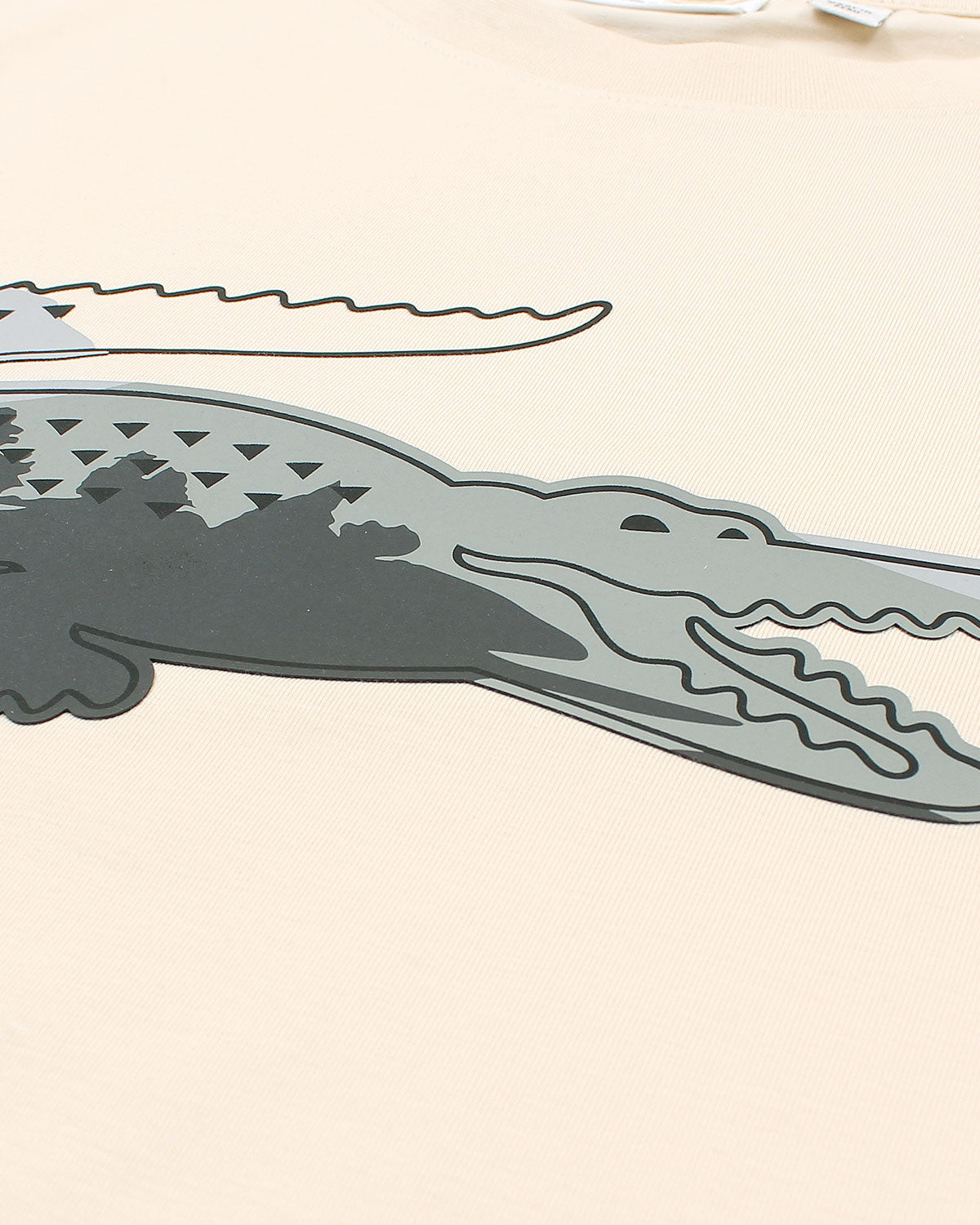 Men’s lac. Iconic Crocodile Print T Shirt - Off White