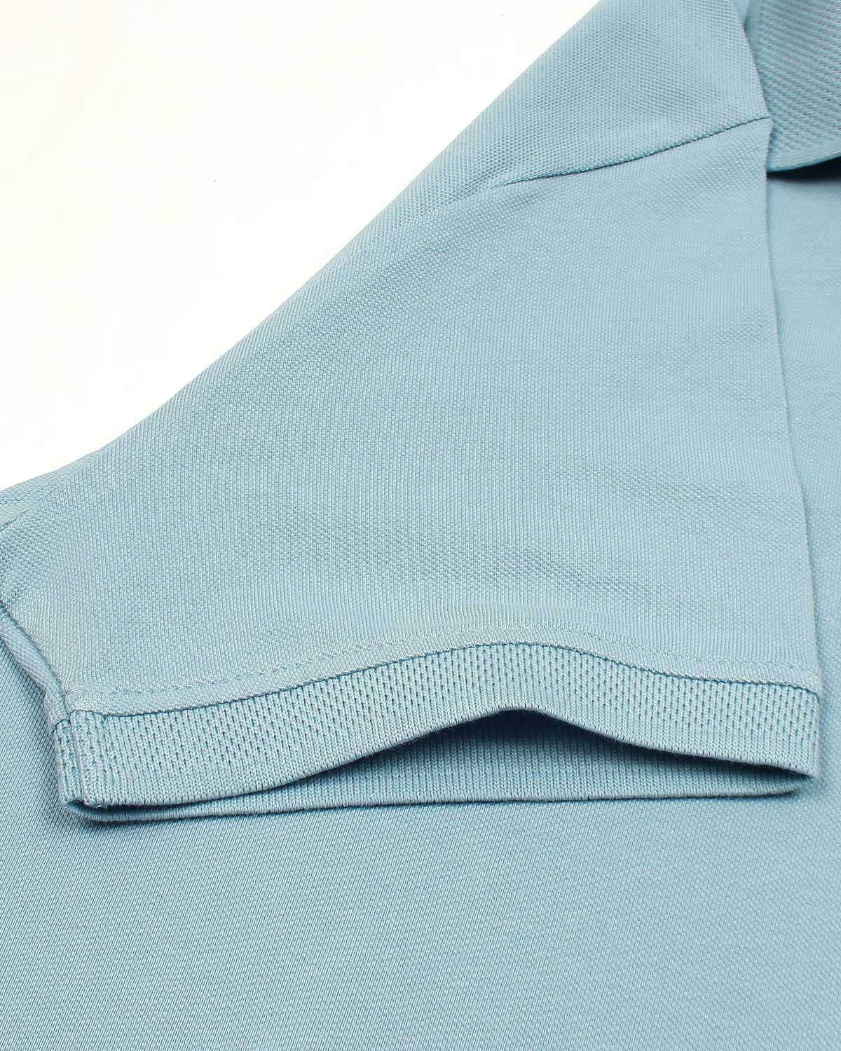 Premium Mesh L/C Men Polo Shirt - Sky Blue