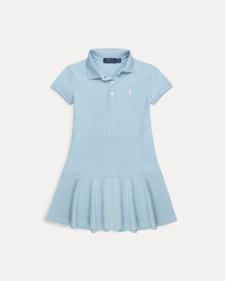 Baby Girl Iconic Polo Dress - Sky Blue