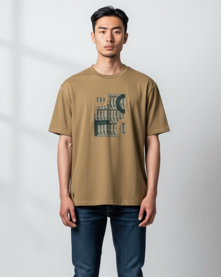 Men's Graphitic R-L Oversize T Shirt - Brown