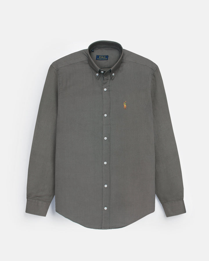 Premium Iconic Men Oxford Shirt -  Dark Grey
