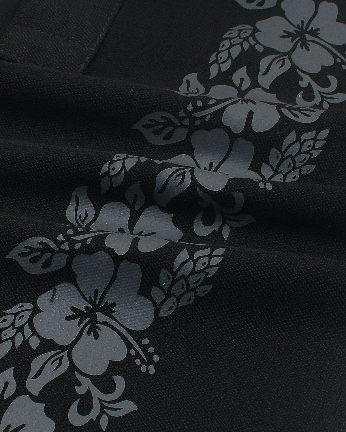 Kids Flowered Polo Shirt - Black