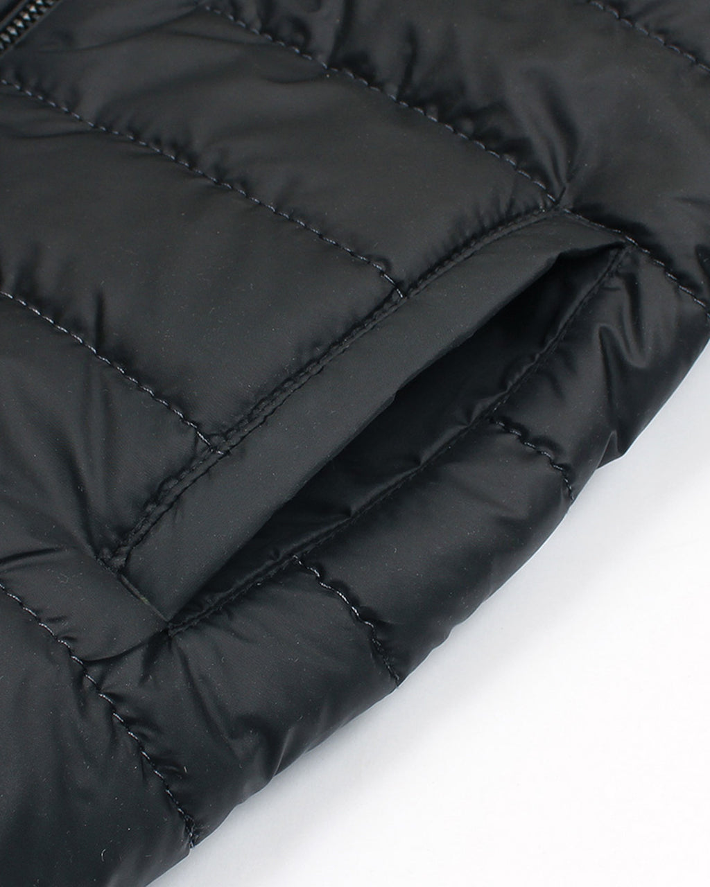 Kids Puffer Hooded R-L Jacket - Black