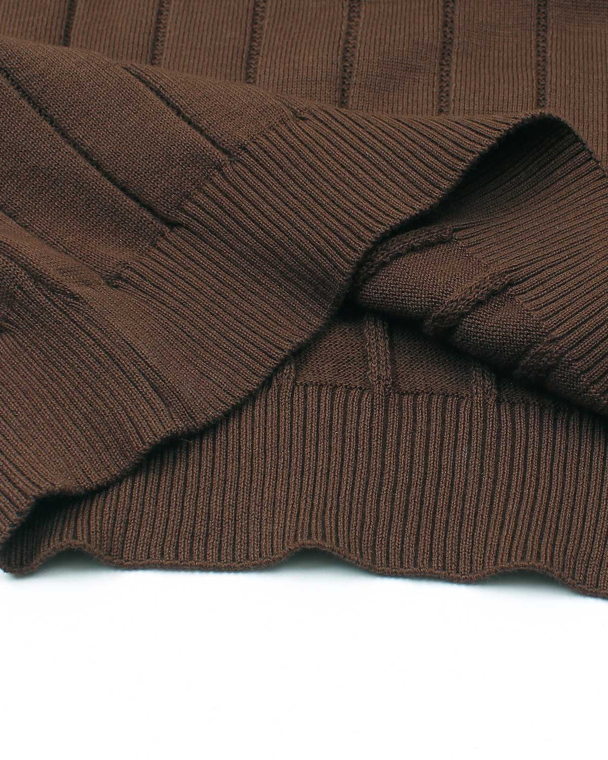 Iconic Lac. Knitted Polo Shirt - Brown