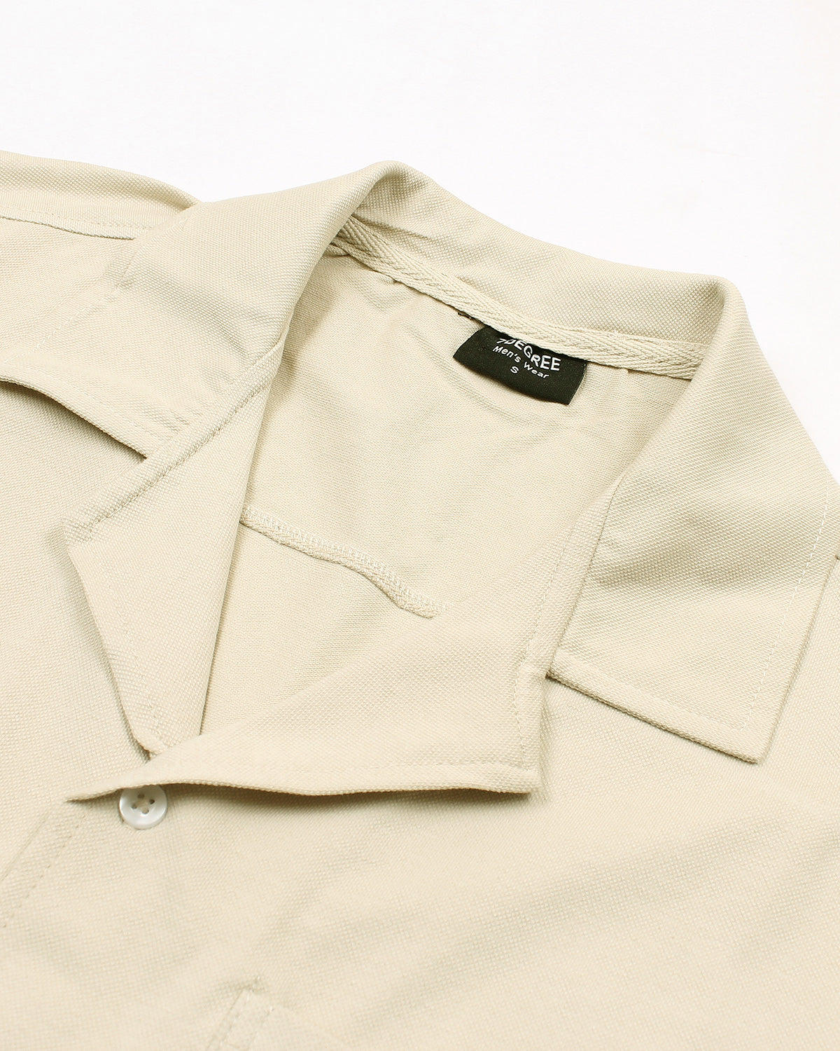 Men's Lapel Collar Pique Shirt - Off White
