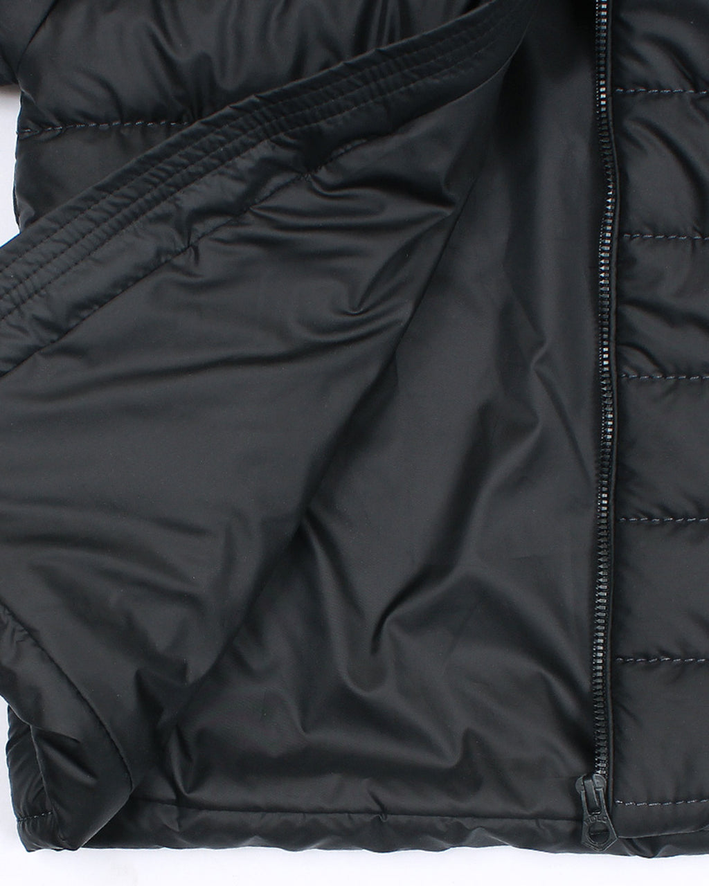 Kids Puffer Hooded R-L Jacket - Black