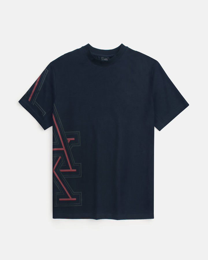 Men's A-X Side Graphic T Shirt - Navy Blue