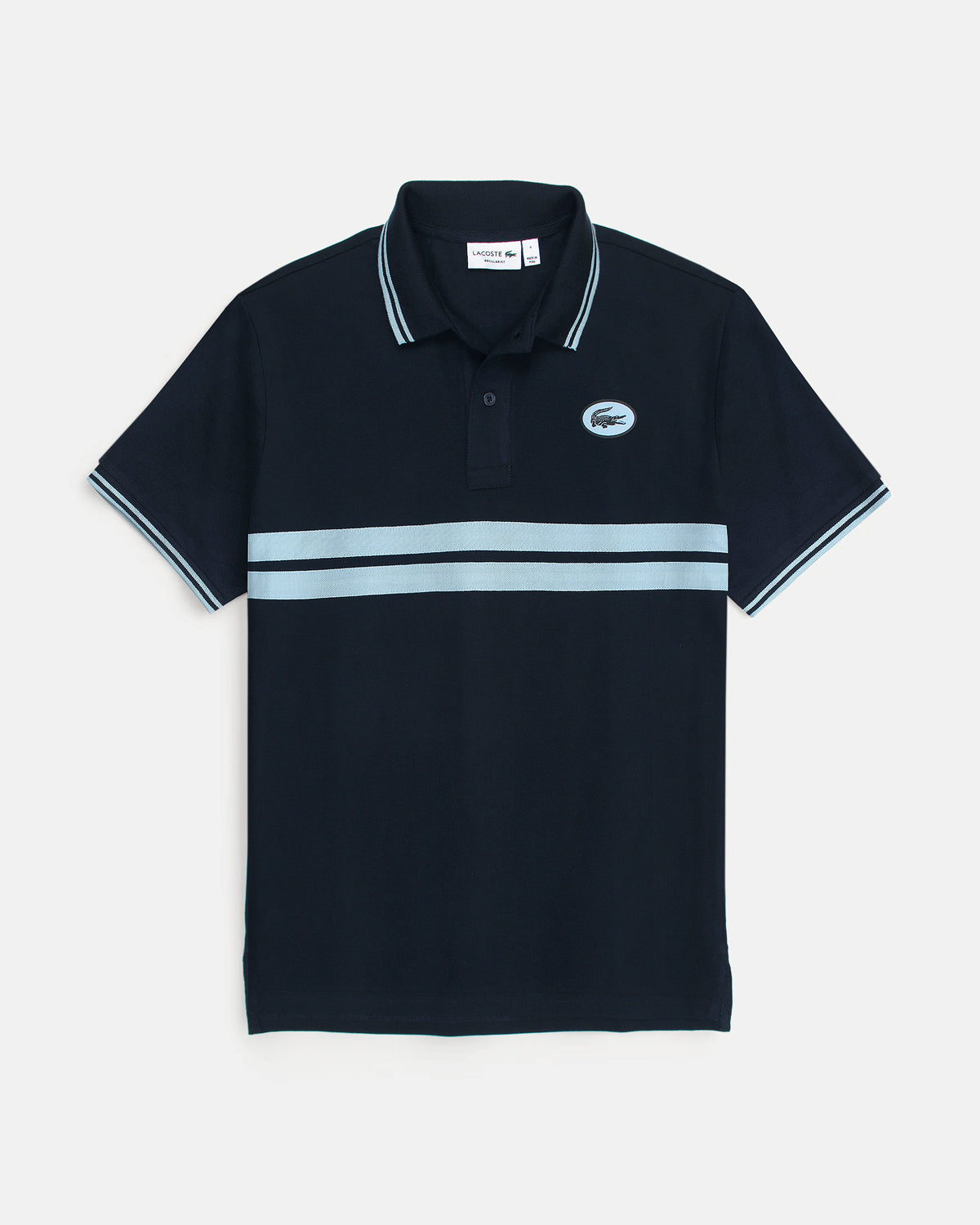 Premium Loc. Stripe Panel Men Polo - Navy Blue