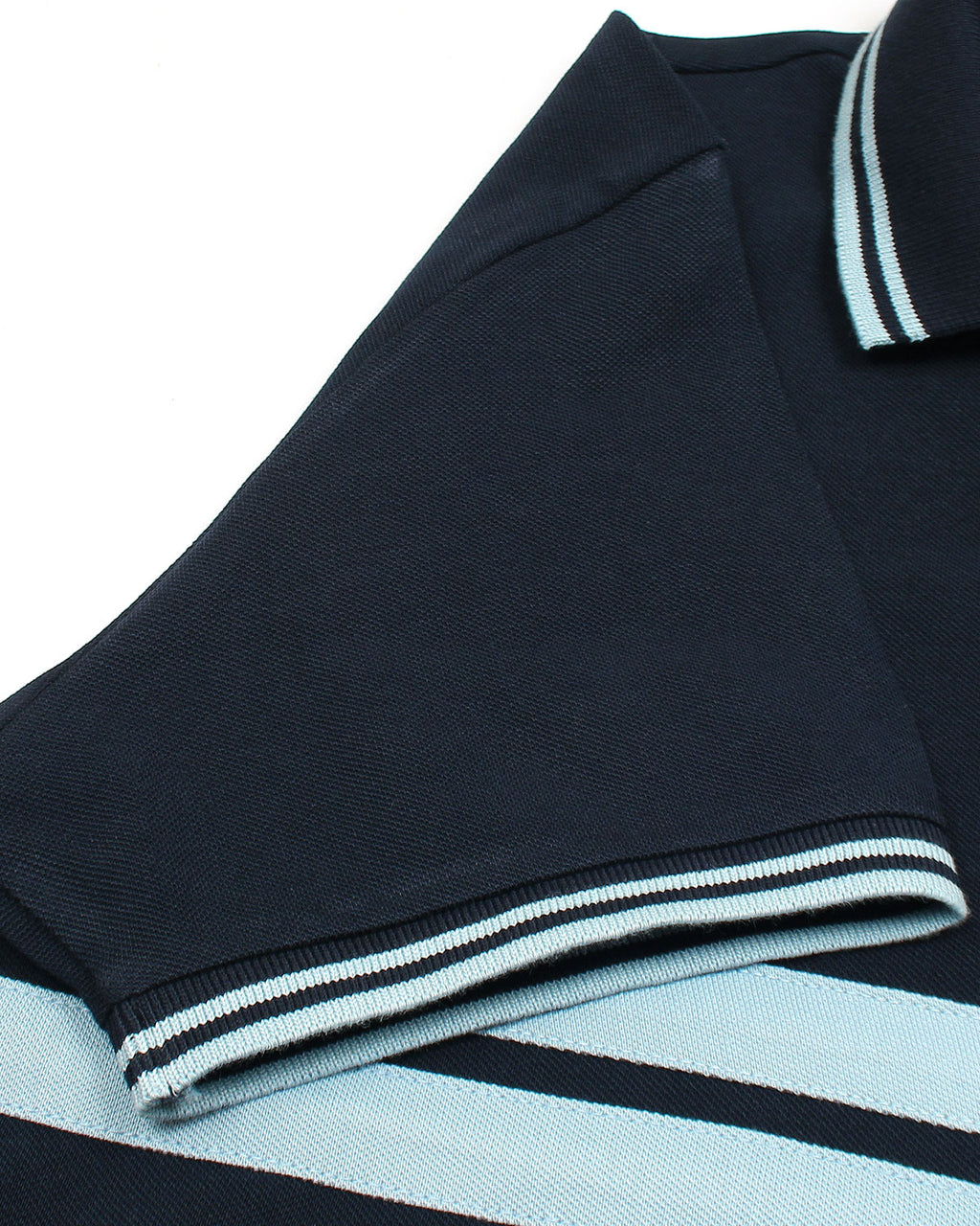 Premium Loc. Stripe Panel Men Polo - Navy Blue
