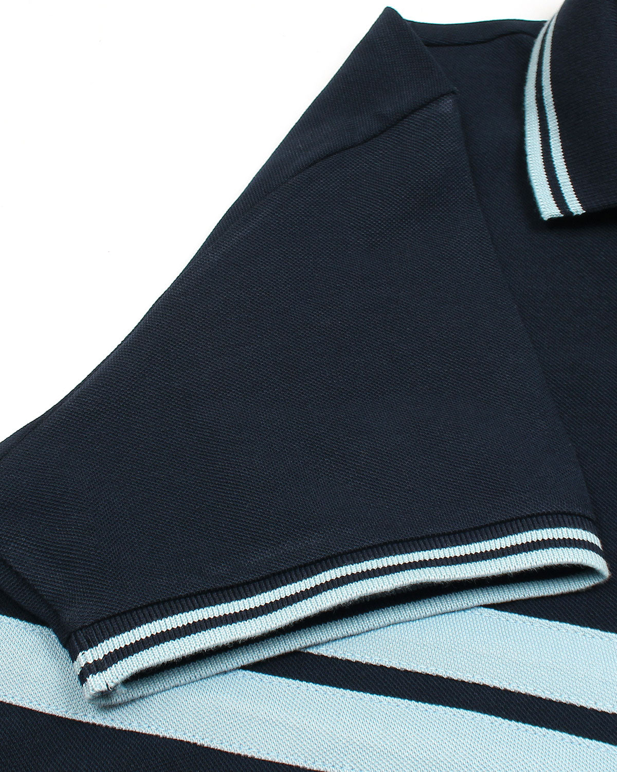 Premium Loc. Stripe Panel Men Polo - Navy Blue
