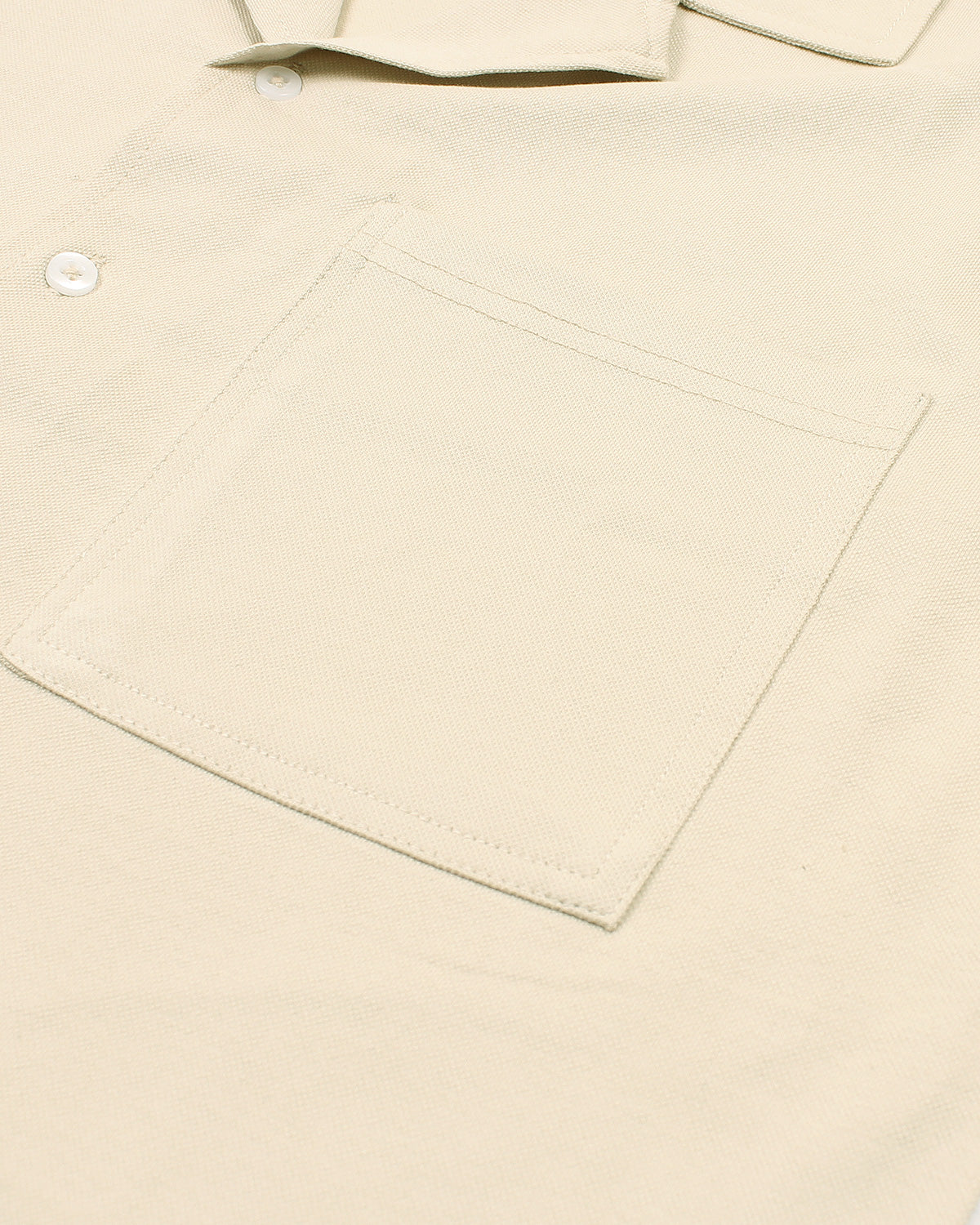 Men's Lapel Collar Pique Shirt - Off White