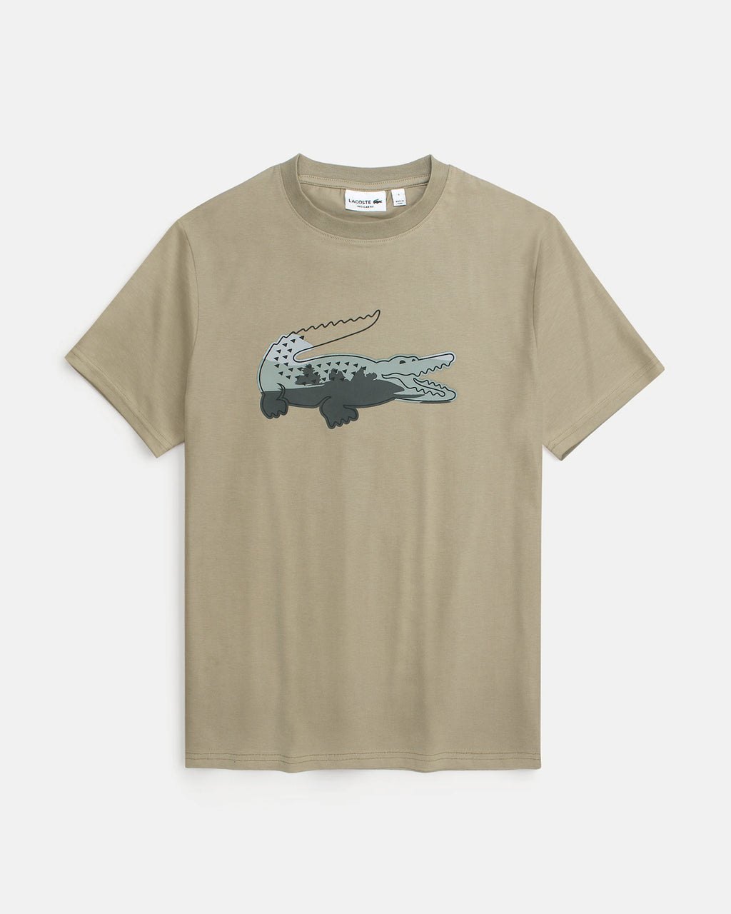 Men’s lac. Iconic Crocodile Print T Shirt - Beige