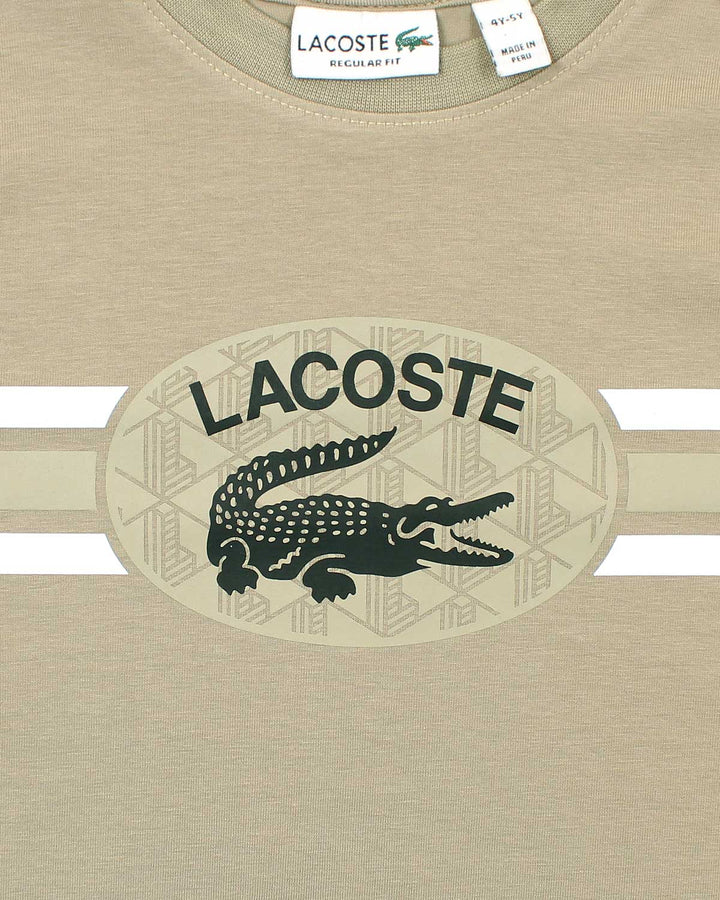 Kids Lac. Graphic T Shirt - Beige