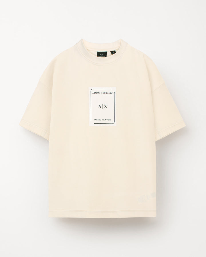 A-X Men's Oversized Logo Patch T-Shirt – Off White