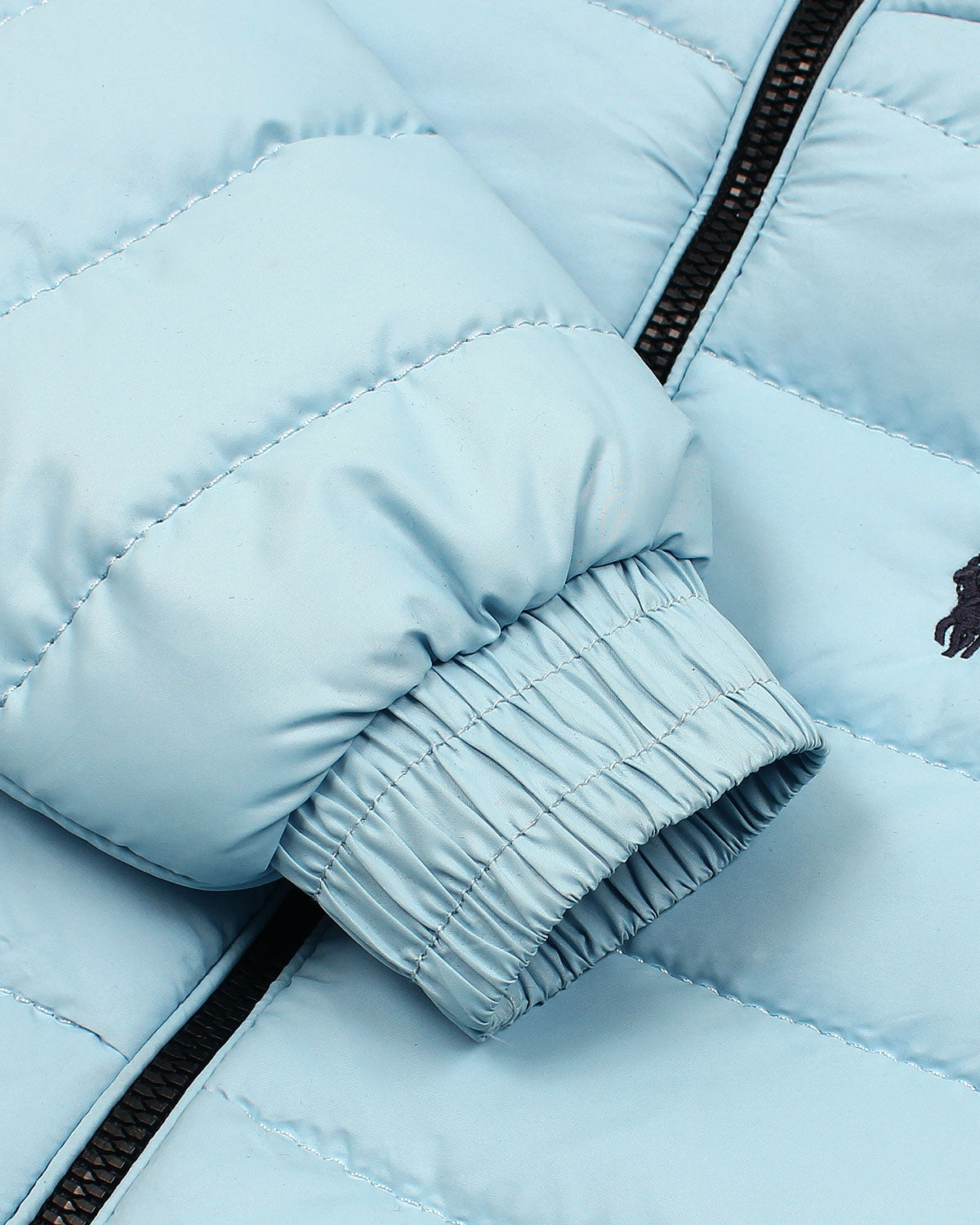 Kids Puffer Hooded R-L Jacket - Ice Blue