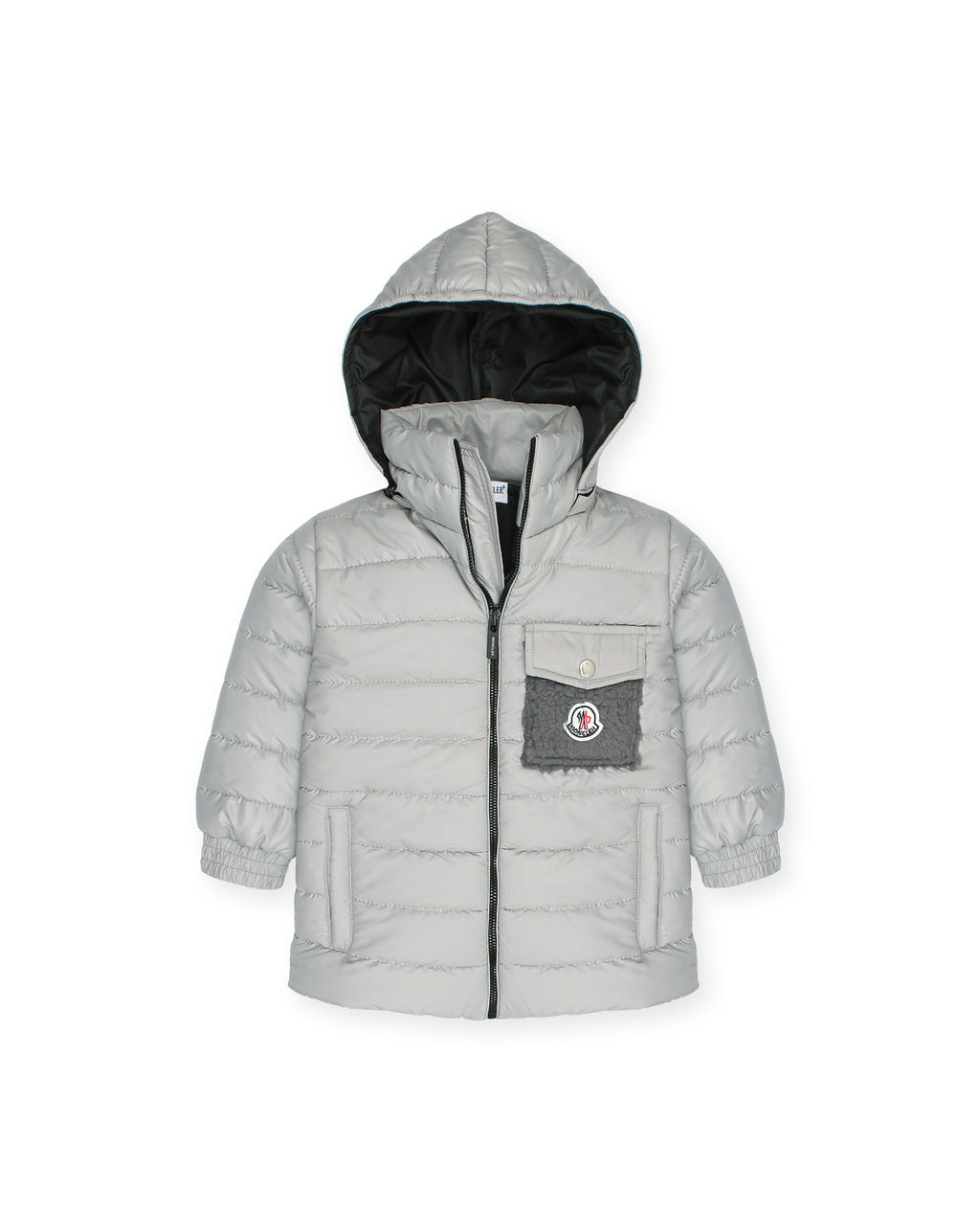 Kids Mon. Puffer Hooded Jacket - Light Grey