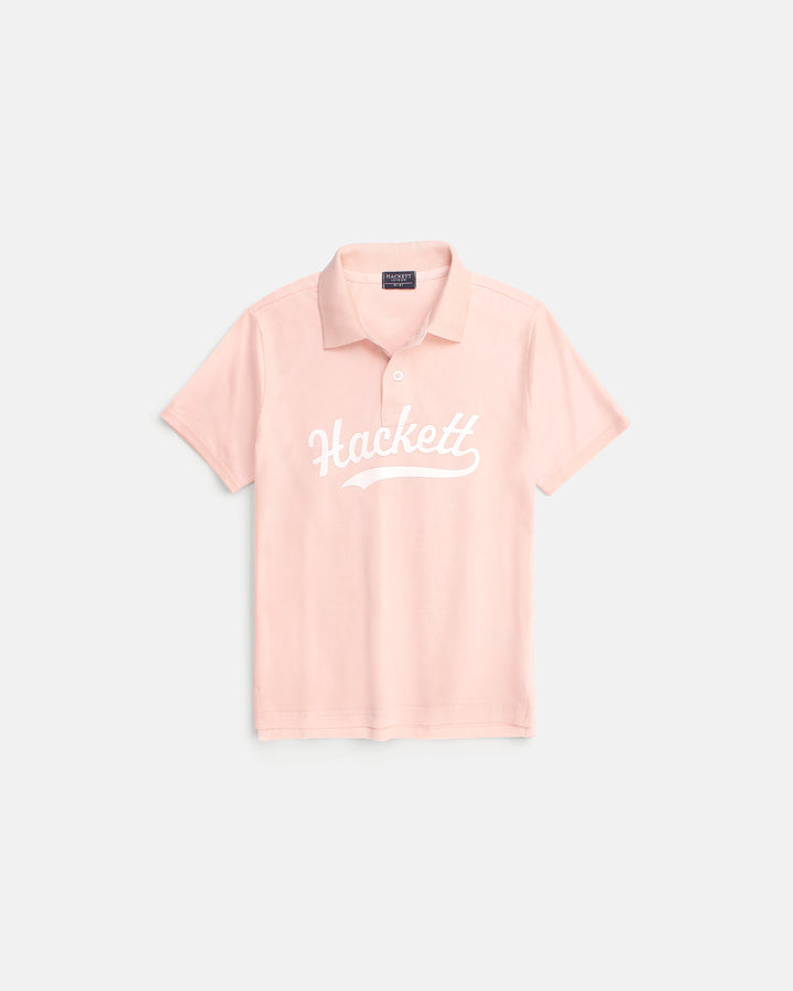 Kids Iconic HKT Logo Polo Shirt - Pink