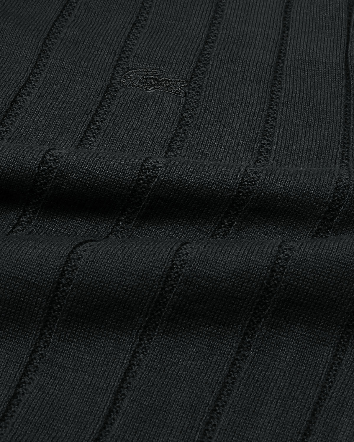Iconic Lac. Knitted Polo Shirt - Black