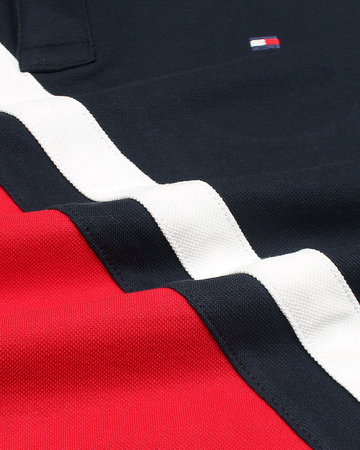 Iconic Tommy Stripe Polo - Navy Blue